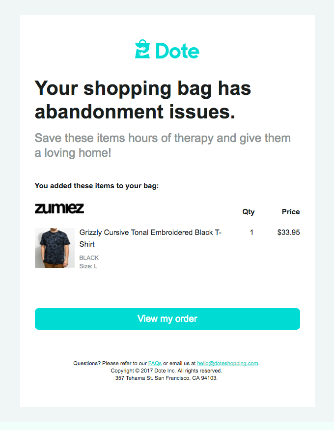 Your shopping bag misses you!